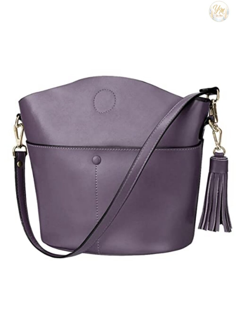 Genuine Leather Crossbody Bucket Bag Women Small Purse Handbag Adjustable Strap